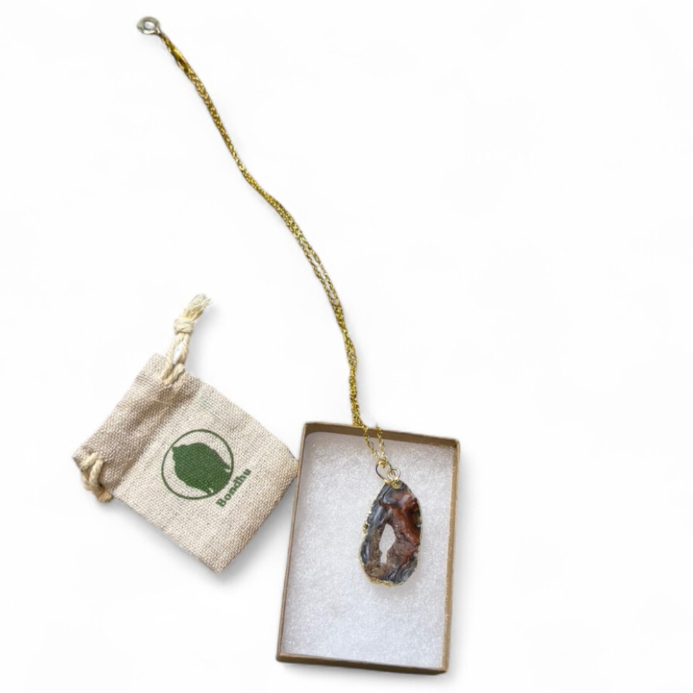 Agate Geode Slice Necklace - Picture 5 of 7